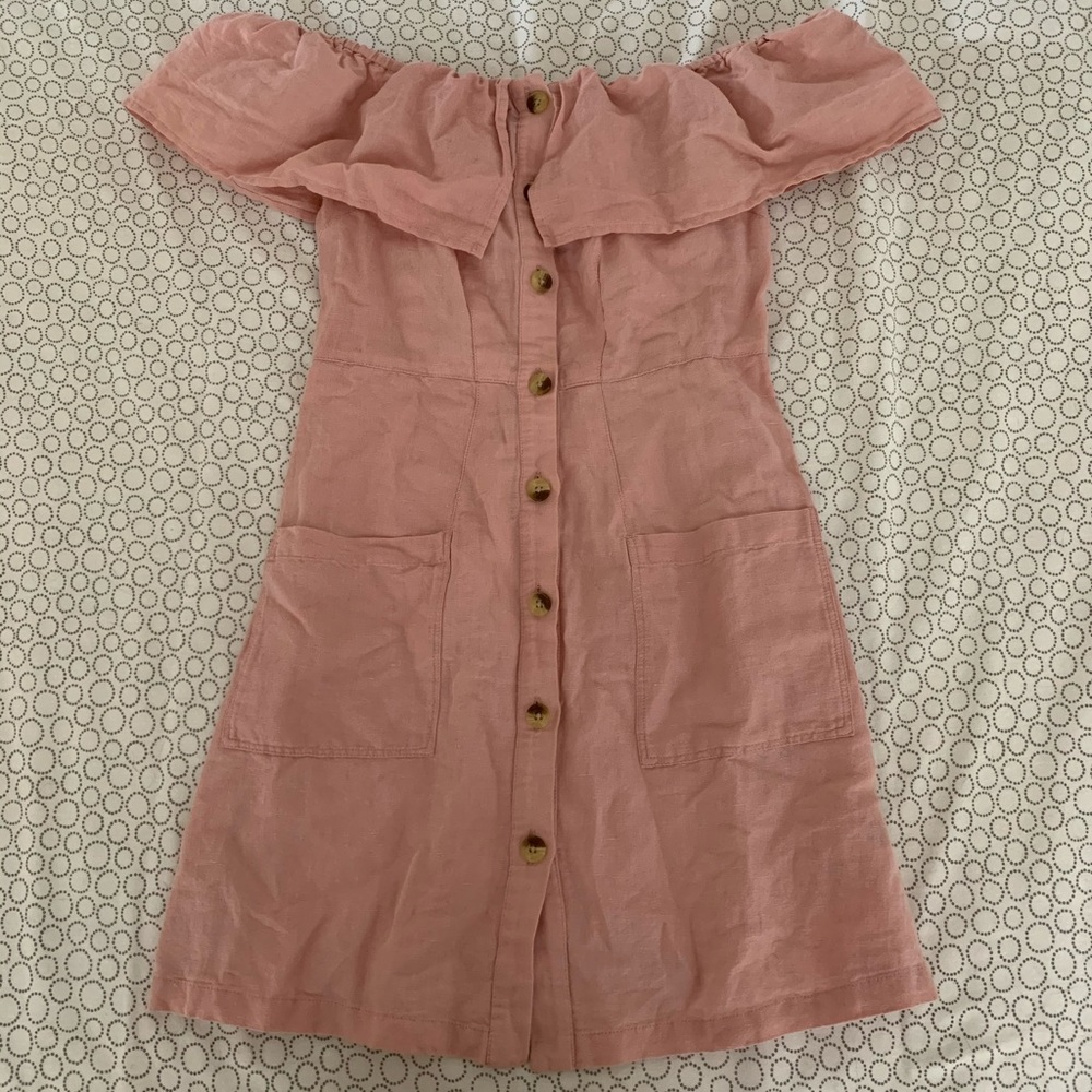 Topshop blush linen dress
